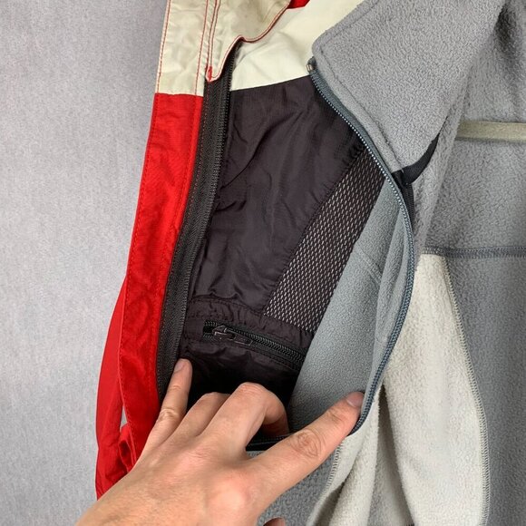 Vintage North Face Mens 3-in-1 Jacket Large Red Full Zip Nylon Coat Fleece Vest - Picture 9 of 16